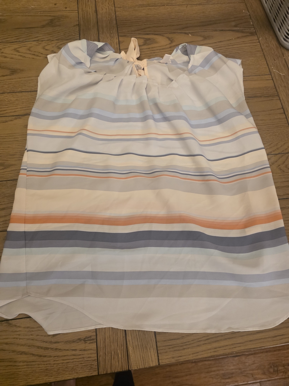 LC Lauren Conrad Pastel Striped Sleeveless Blouse - Peach, Blue, Cream, Gray